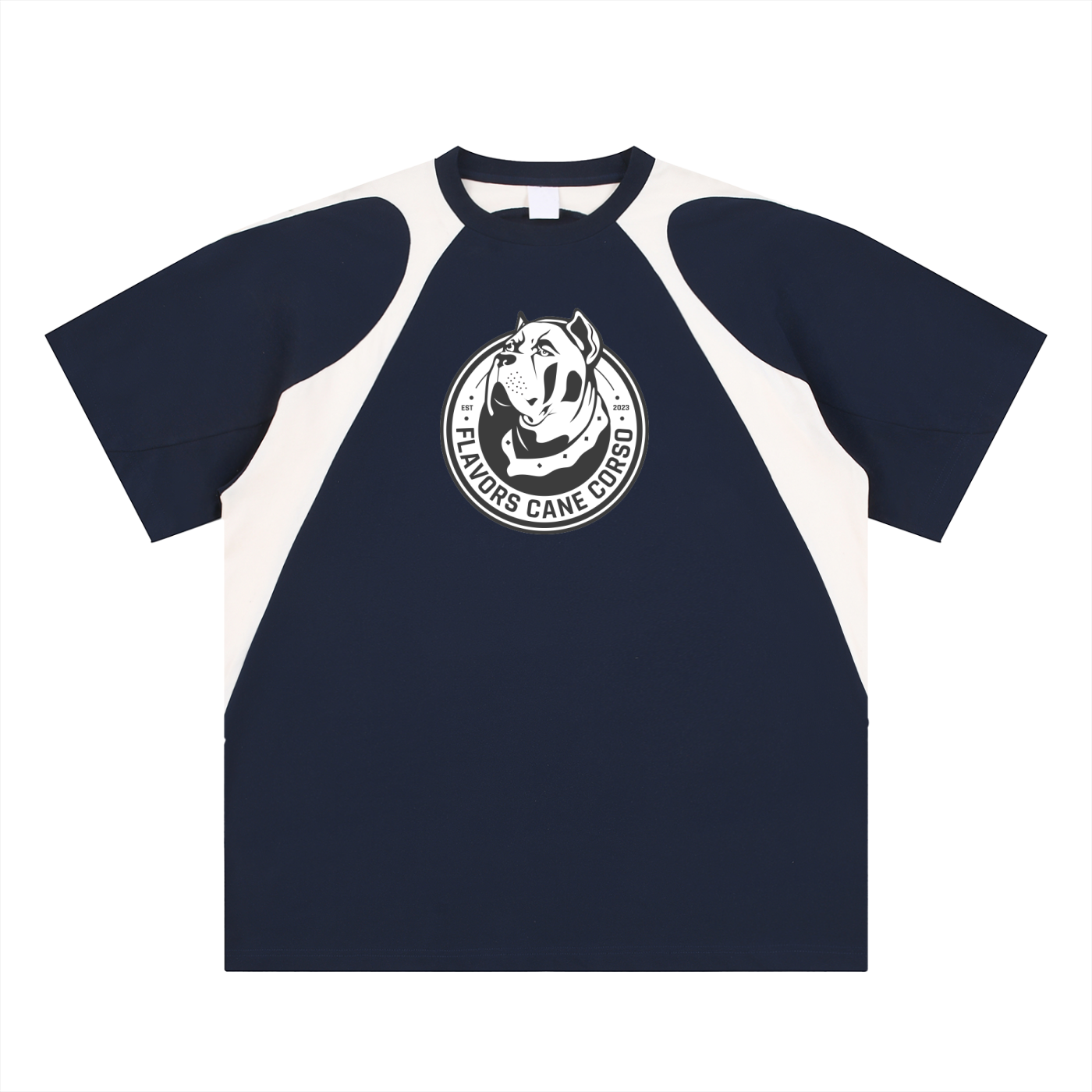 Contrast Panel Cotton T-Shirt