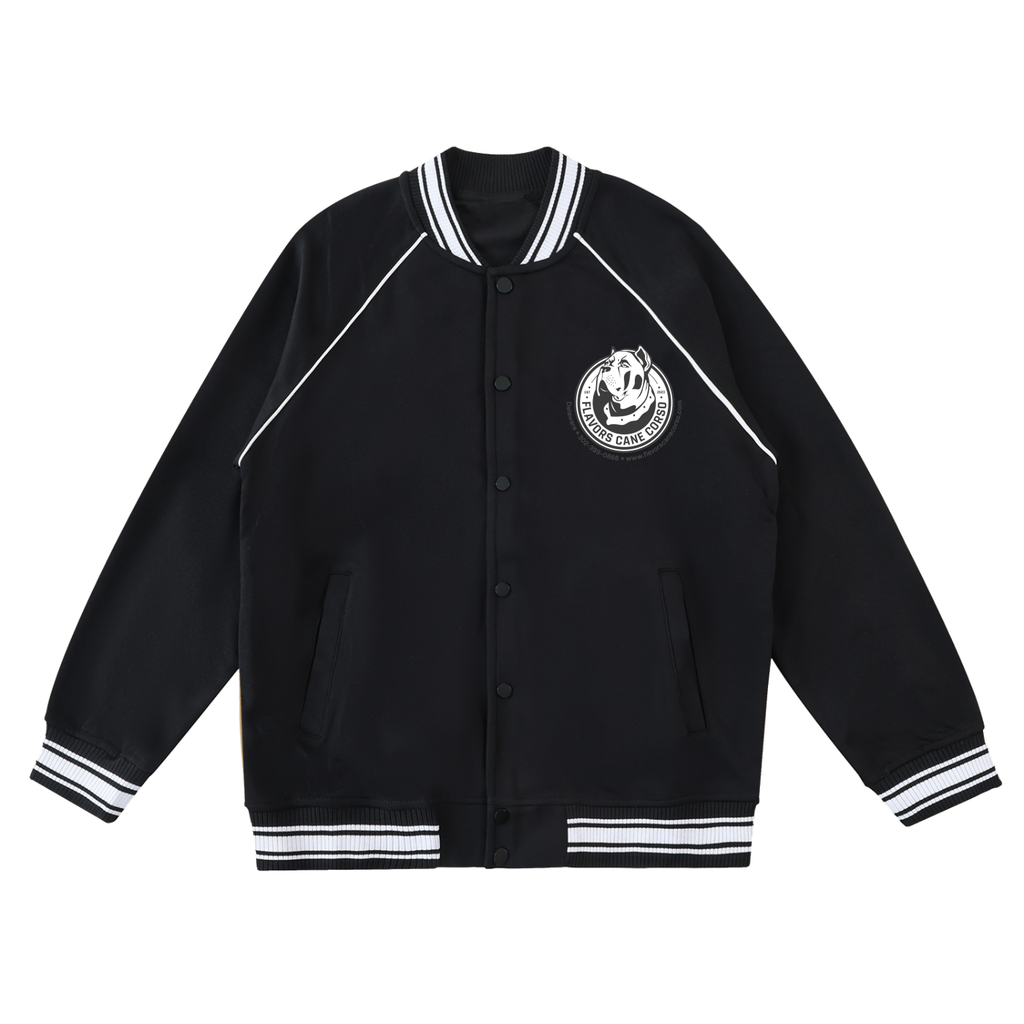Contrast Trim Raglan Varsity Jacket