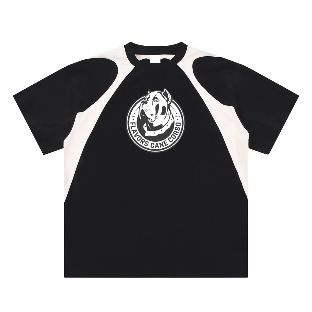 Contrast Panel Cotton T-Shirt