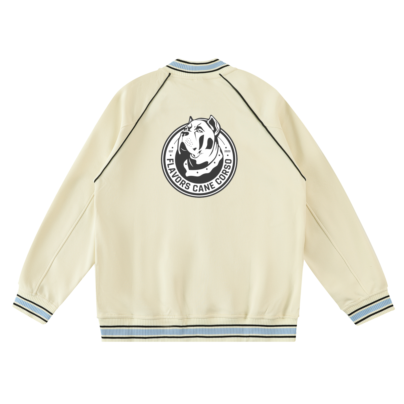 Contrast Trim Raglan Varsity Jacket