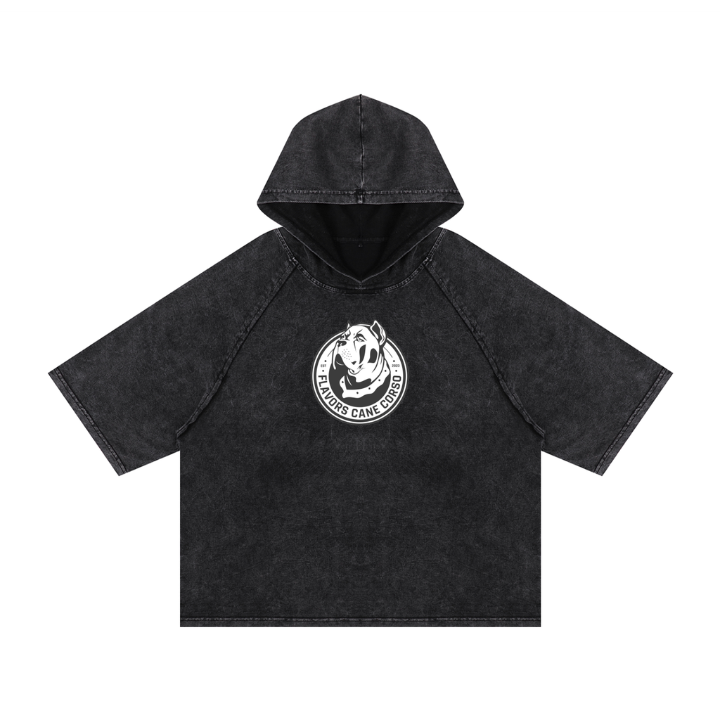 Snow Washed Hooded Boxy T-Shirt