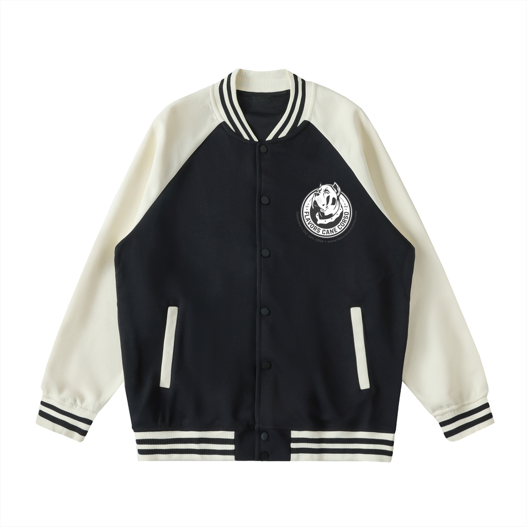Two Tone Raglan Sleeve Varsity Jacket