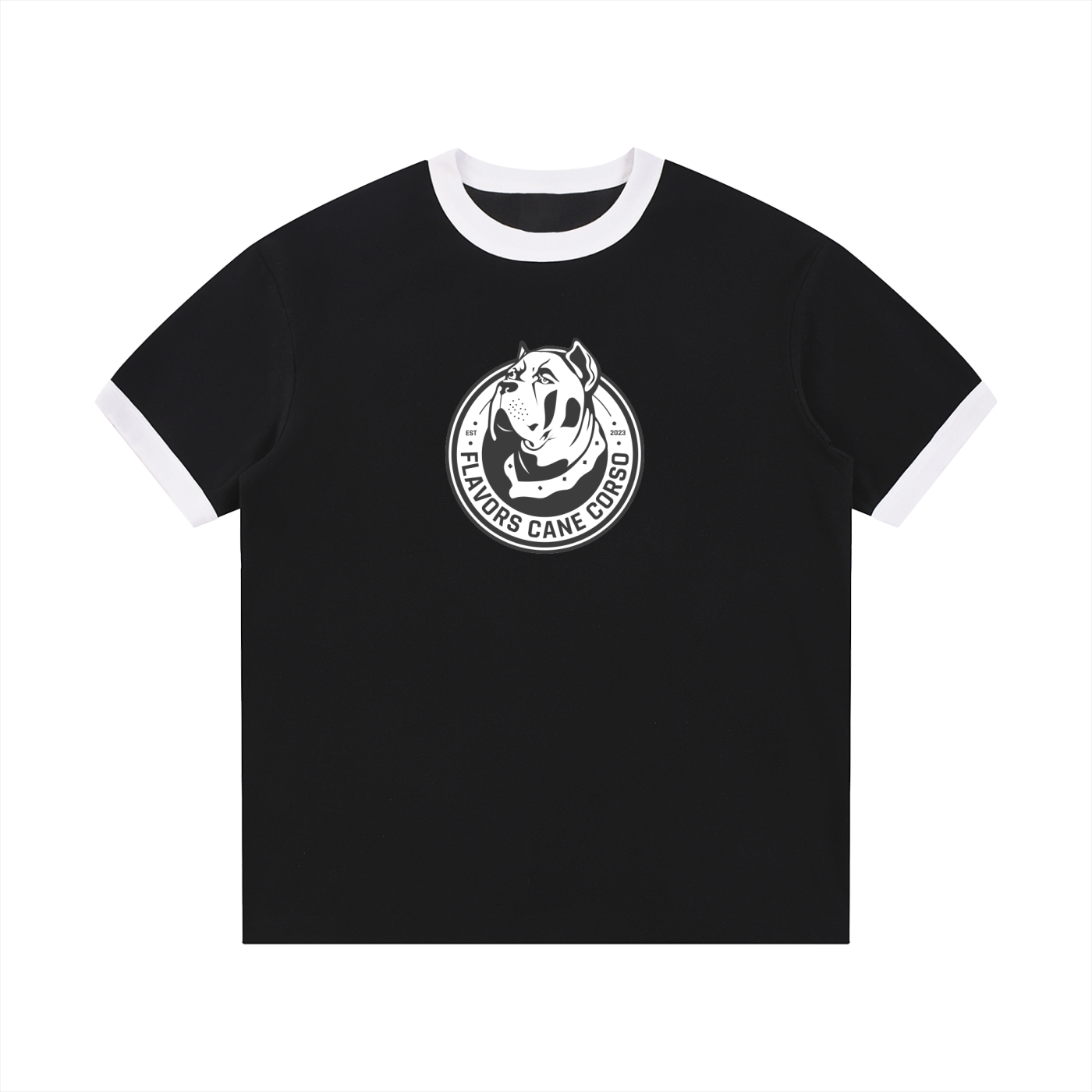 Contrast Edge Ribbed Crewneck T-Shirt