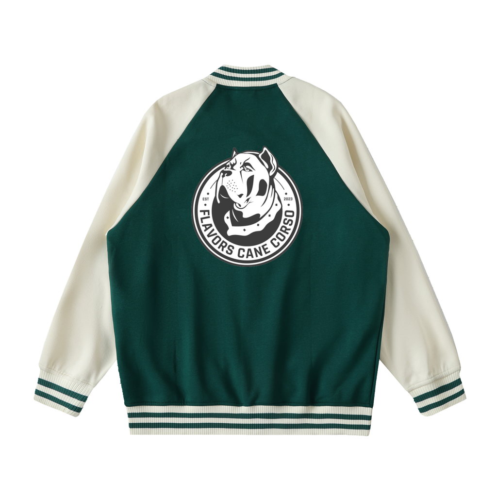 Two Tone Raglan Sleeve Varsity Jacket