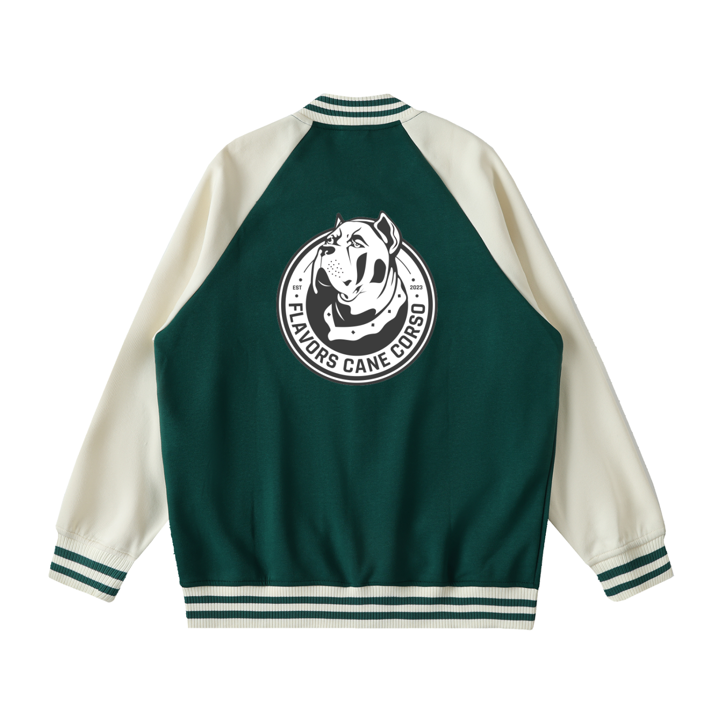 Two Tone Raglan Sleeve Varsity Jacket