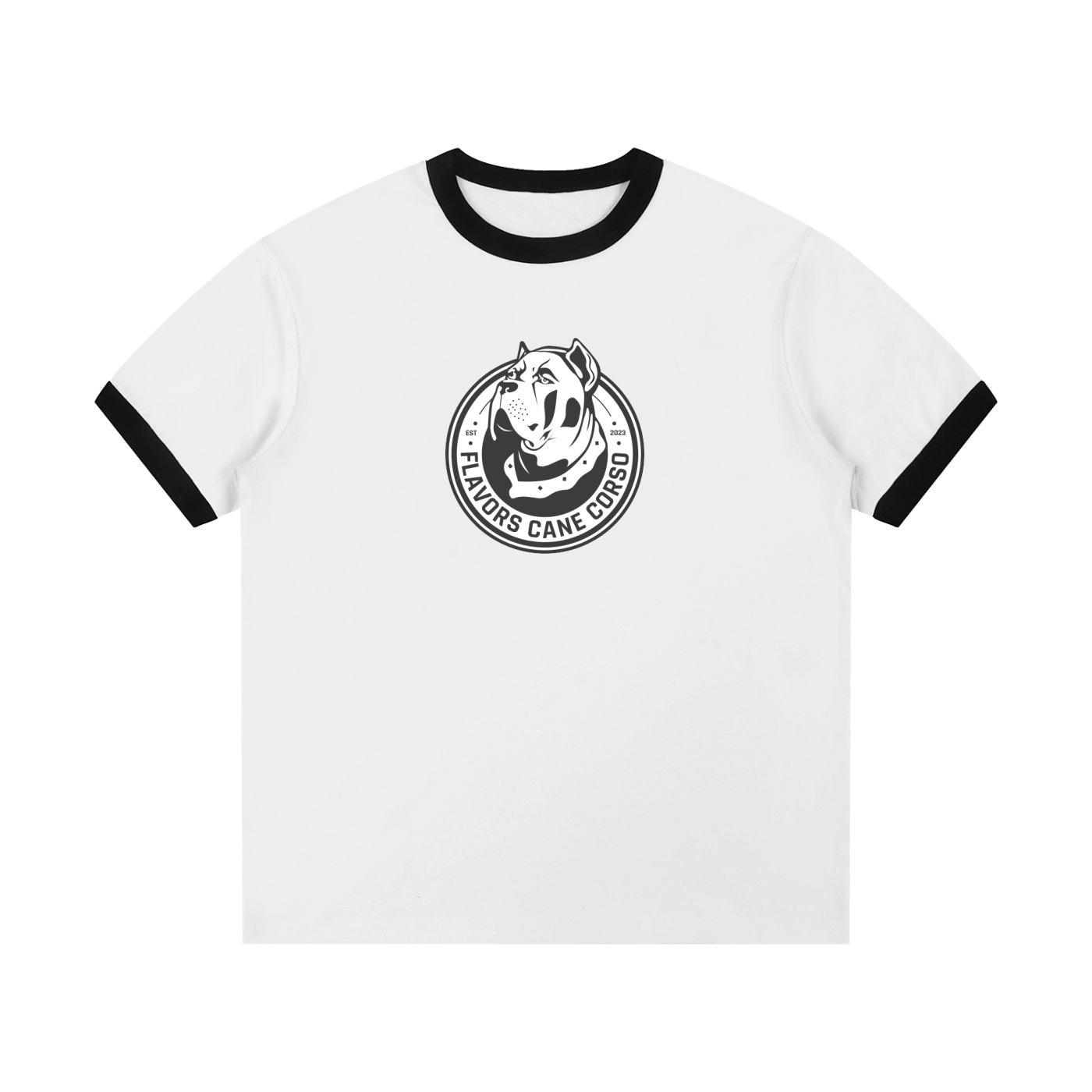 Contrast Edge Ribbed Crewneck T-Shirt