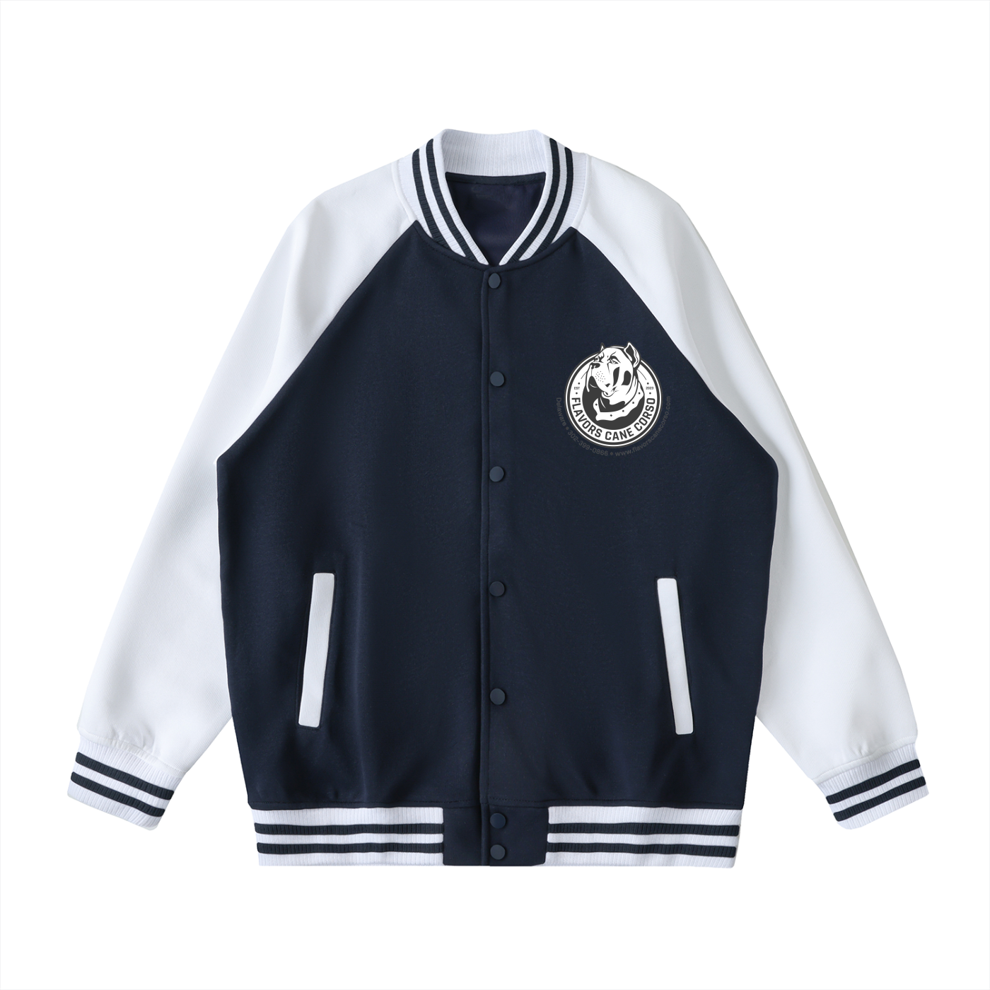 Two Tone Raglan Sleeve Varsity Jacket