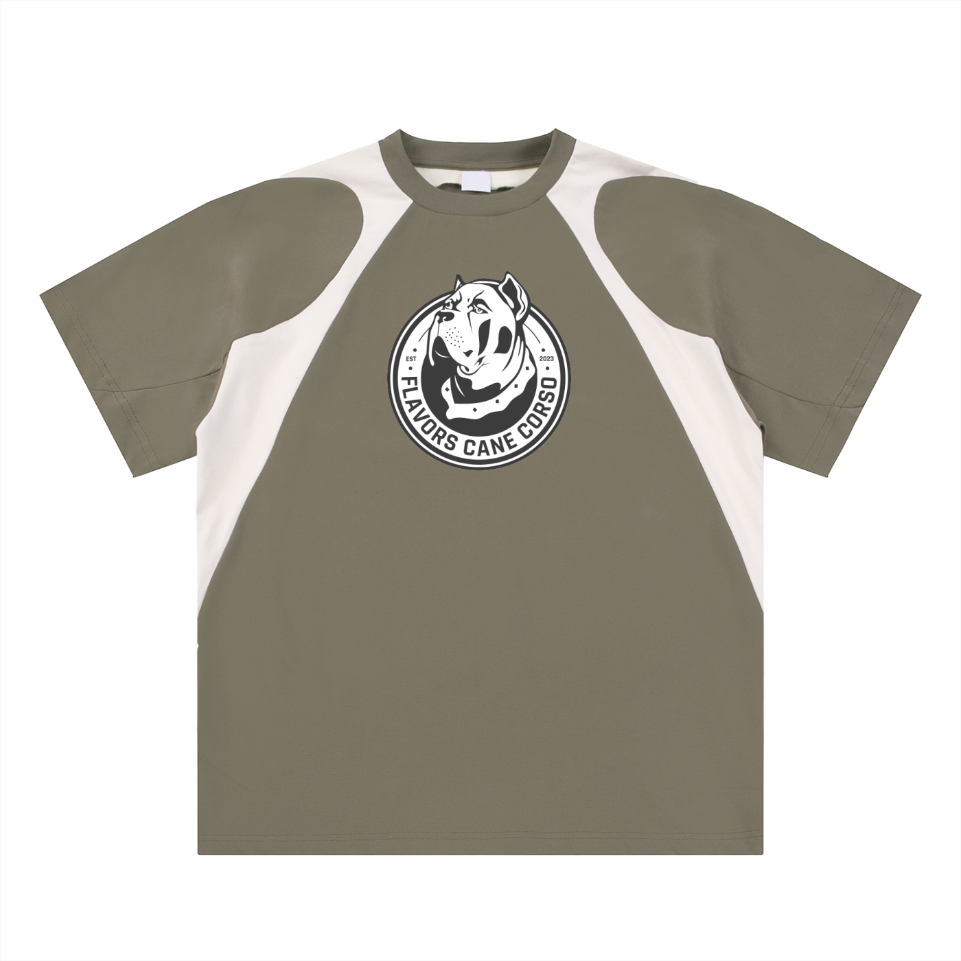 Contrast Panel Cotton T-Shirt